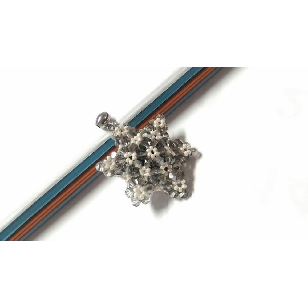 手創組新品～題び手趣～拉維德爾＞中性316不銹鋼鈦鋼吊墜頭六芒星大星星流星紫水晶瑪瑙碧璽能量石水鑽米珠雙面吊墜-細節圖6