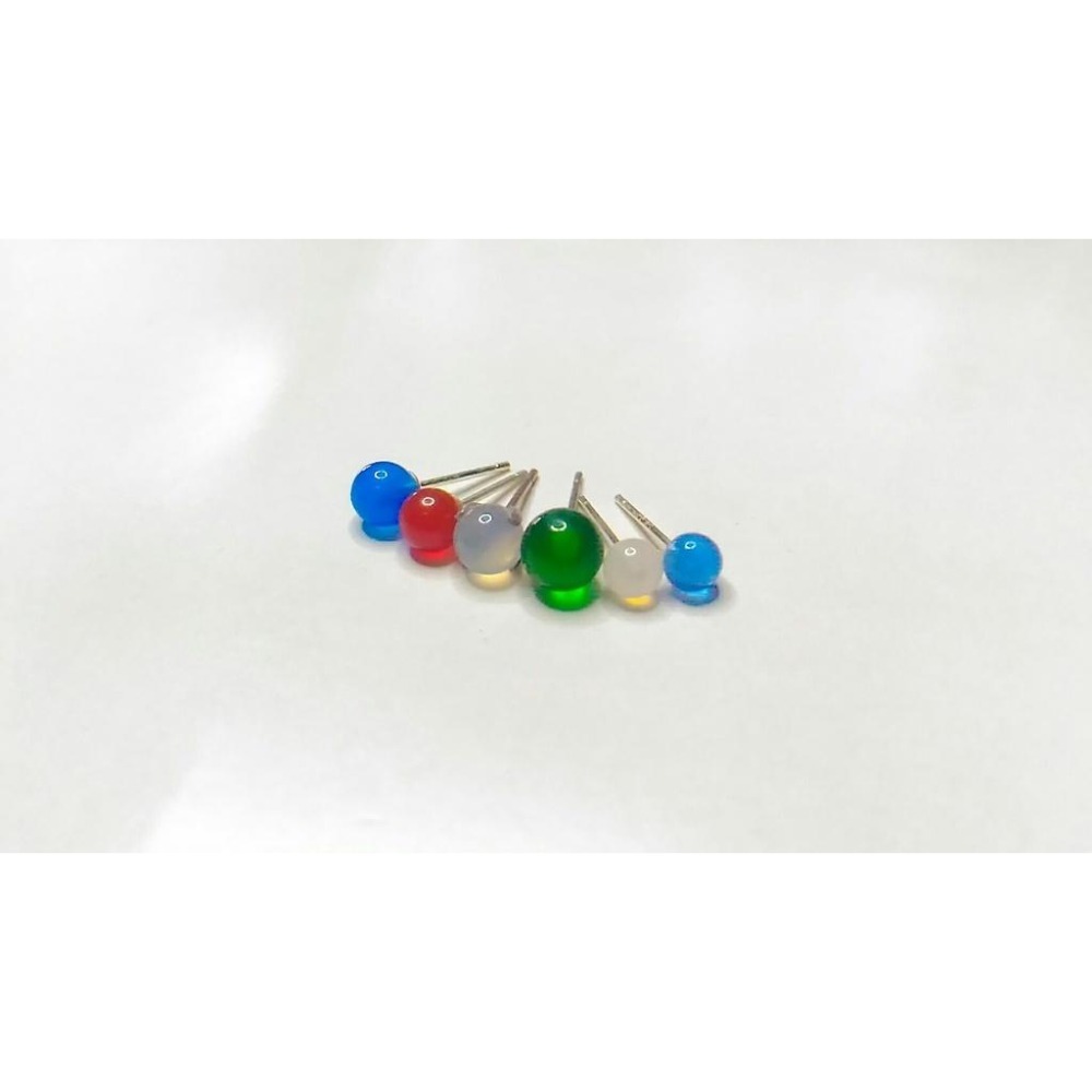 ~12/15新組商品～題び～拉維德爾＞防過敏925純銀304不銹鋼316不銹鋼耳釘3mm4mm5mm6mm白綠藍紅瑪瑙-細節圖4