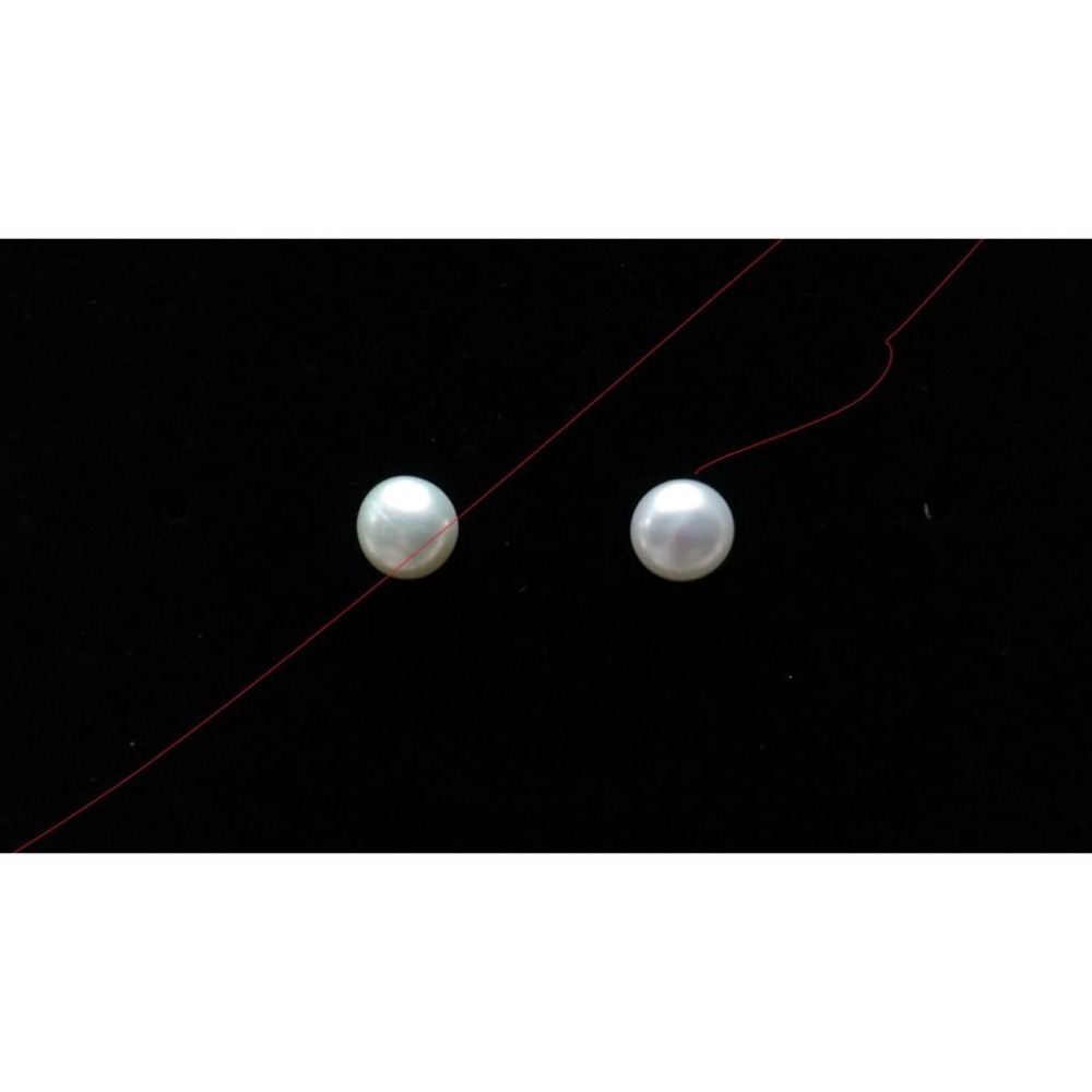 ㊣TiBi手趣㊣＞2付$80~4MM6MM防過敏純銀925花托天然立體珍珠扁形珍珠耳釘耳針垂墜耳環耳鈎耳圈宜-細節圖4