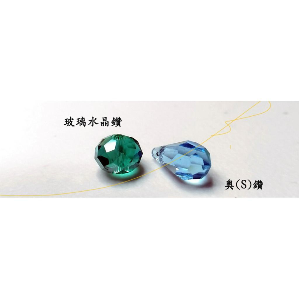 題ピ＞純手工華麗風格玻璃水鑽水晶鑽灰藍黑色系斜鑽寬版菱形花朵水鑽水晶鑽手鍊-細節圖5