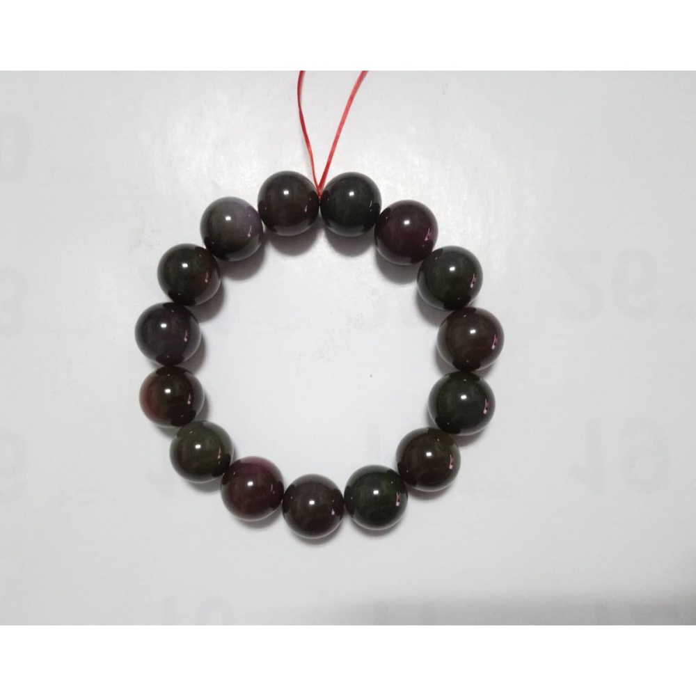 ㊣TiBi手趣㊣◆情牽水晶時刻舒心◆天然紫綠藍棕鹽源瑪瑙滿肉滿色14.5mm+手串手鍊素串~手圍19CM-細節圖3