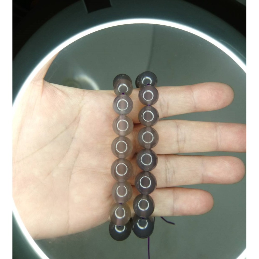 ㊣TiBi手趣㊣◆情牽水晶時刻舒心◆天然烟紫灰瑪瑙12mm+手串手鍊素串~手圍18CM-細節圖2