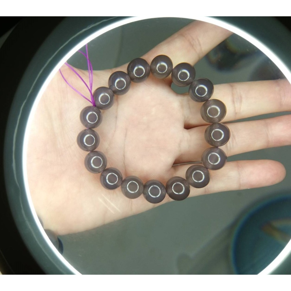 ㊣TiBi手趣㊣◆情牽水晶時刻舒心◆天然烟紫灰瑪瑙12mm+手串手鍊素串~手圍18CM-細節圖3