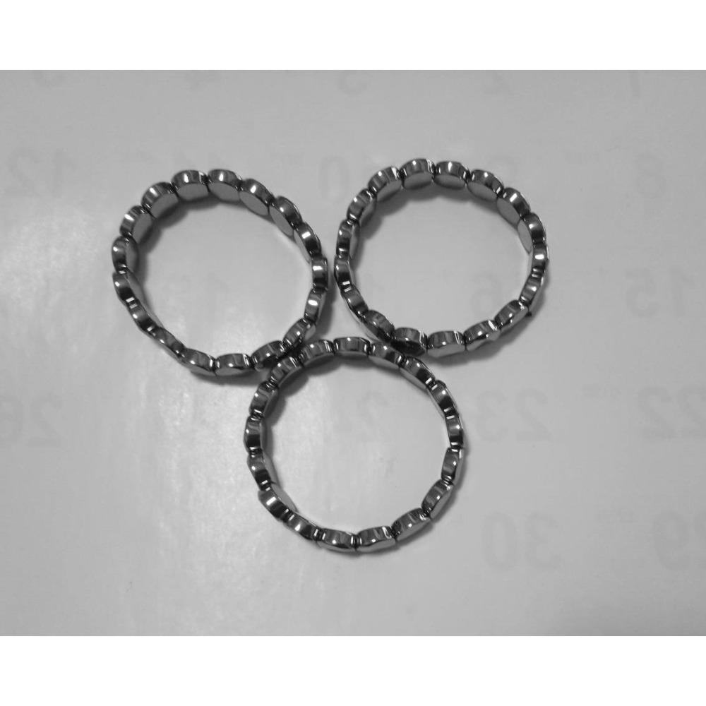 ㊣TiBi手趣㊣◆情牽水晶時刻舒心◆能量鈦赫茲石太赫茲石12mm+圓形圓圈扁狀立體三角切面手串手排素串~手圍16CM-細節圖5