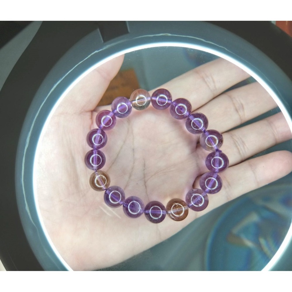 ㊣TiBi手趣㊣◆情牽水晶時刻舒心◆天然紫水晶黃水晶雙重功效紫黃晶共生11.5mm+手串手鍊素串~手圍17CM-細節圖2