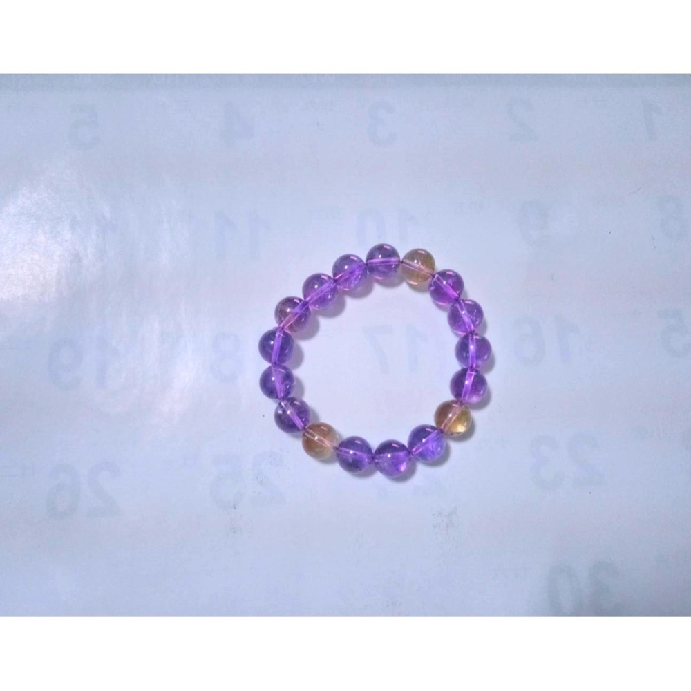 ㊣TiBi手趣㊣◆情牽水晶時刻舒心◆天然紫水晶黃水晶雙重功效紫黃晶共生11.5mm+手串手鍊素串~手圍17CM-細節圖3