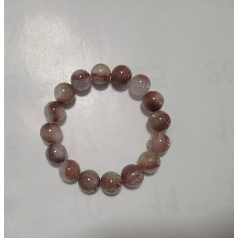 ㊣TiBi手趣㊣◆情牽水晶時刻舒心◆天然拉絲紅粽色系彩兔毛13.5mm+手串手鍊素串~手圍19CM-細節圖3