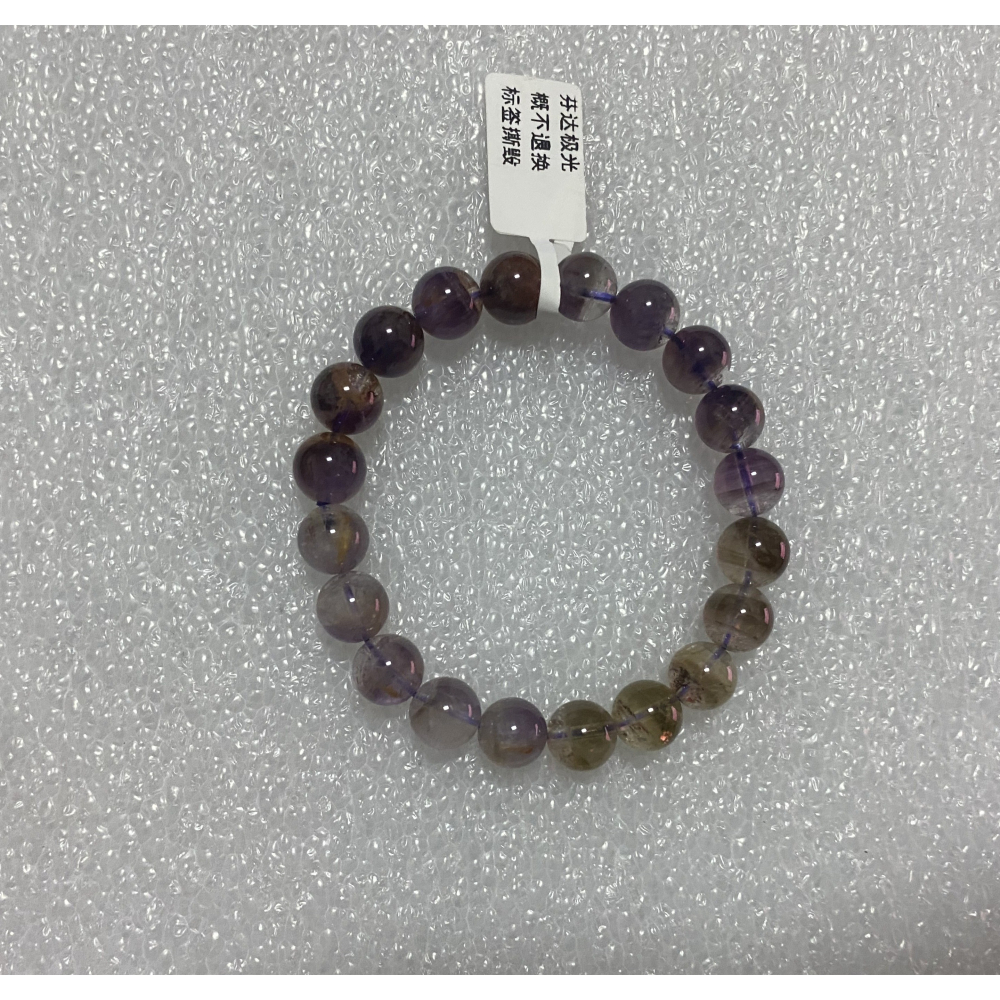 ㊣TiBi手趣㊣◆情牽水晶時刻舒心◆高品天然冰透半盆漸層芬達極光23多色系10mm+手串素串~手圍17CM-細節圖4