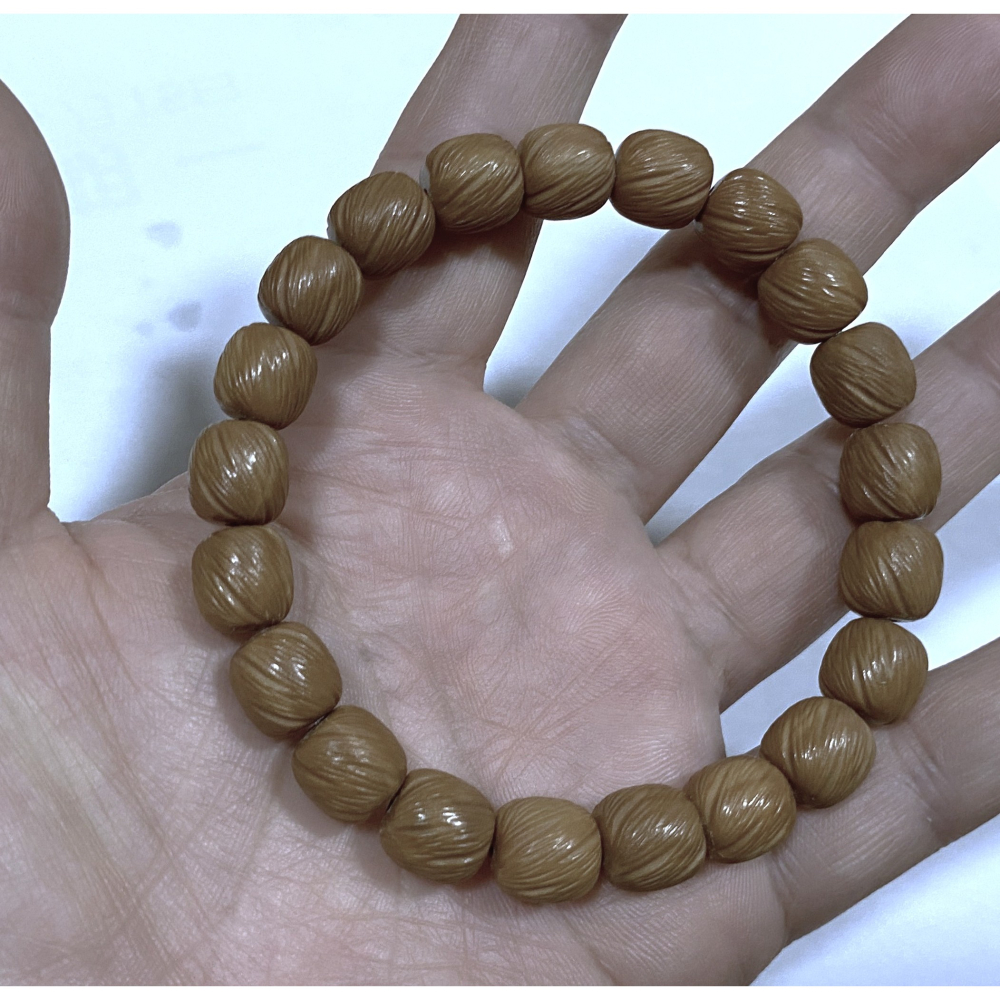 ㊣TiBi手趣㊣情牽水晶◆實木系列◆天然猴頭木星星款鯊魚背核桃款筒珠紋路款素串手串10mm+11.5mm+~手圍19CM-細節圖3