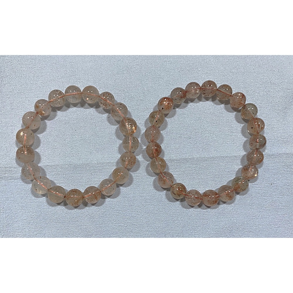 ㊣TiBi手趣㊣◆情牽水晶時刻舒心◆天然水晶橙紅透體金太陽手素串9.5-10mm+~手圍16.5-17.5cm-細節圖2