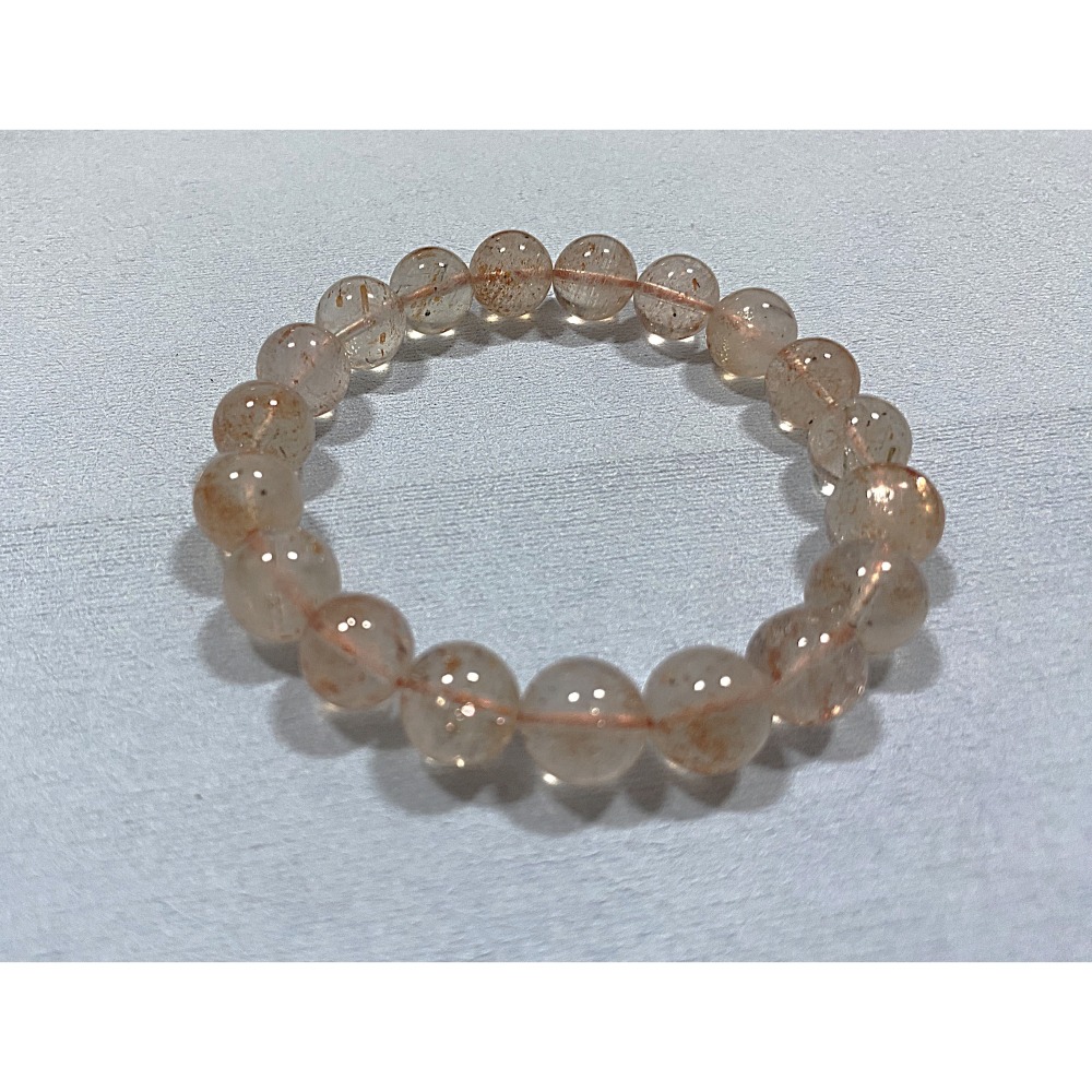 ㊣TiBi手趣㊣◆情牽水晶時刻舒心◆天然水晶橙紅透體金太陽手素串9.5-10mm+~手圍16.5-17.5cm-細節圖4