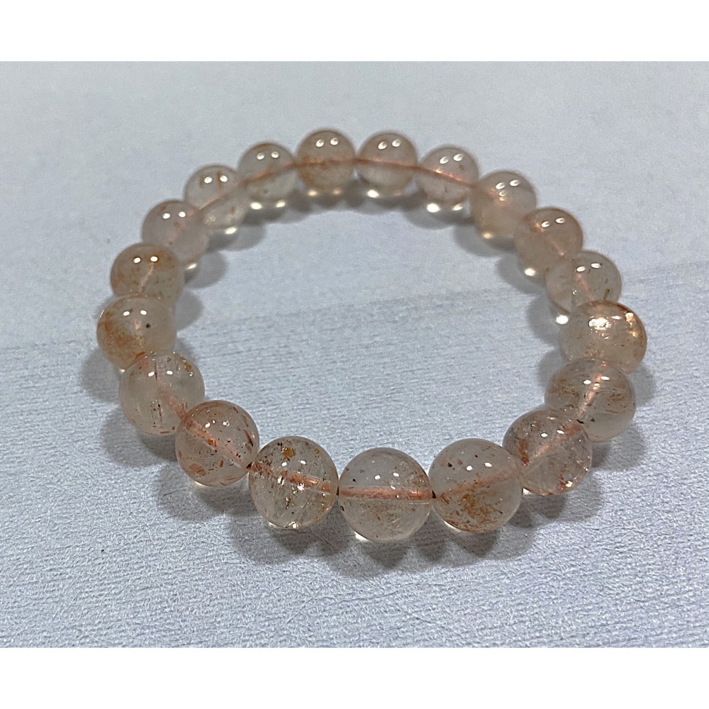 ㊣TiBi手趣㊣◆情牽水晶時刻舒心◆天然水晶橙紅透體金太陽手素串9.5-10mm+~手圍16.5-17.5cm-細節圖5