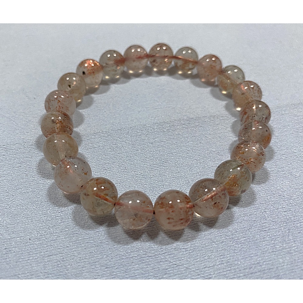 ㊣TiBi手趣㊣◆情牽水晶時刻舒心◆天然水晶橙紅透體金太陽手素串9.5-10mm+~手圍16.5-17.5cm-細節圖6