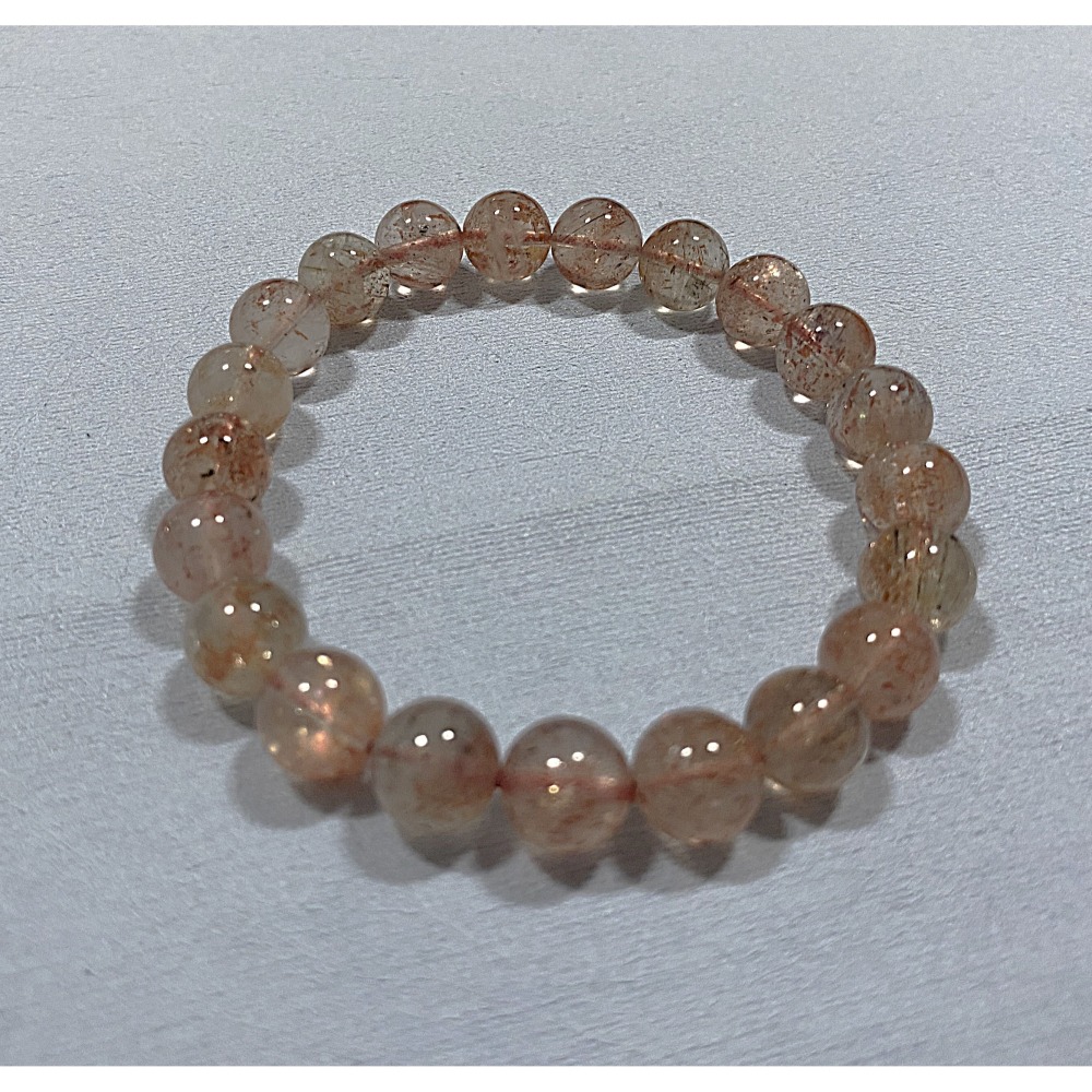 ㊣TiBi手趣㊣◆情牽水晶時刻舒心◆天然水晶橙紅透體金太陽手素串9.5-10mm+~手圍16.5-17.5cm-細節圖7