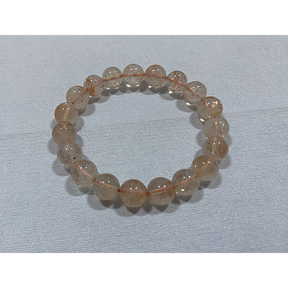 ㊣TiBi手趣㊣◆情牽水晶時刻舒心◆天然水晶橙紅透體金太陽手素串9.5-10mm+~手圍16.5-17.5cm-細節圖8