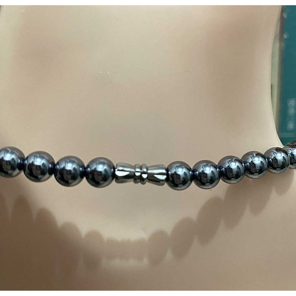 ㊣TiBi手趣㊣◆情牽水晶時刻舒心◆能量鈦赫茲石太赫茲石6.5-13.5mm+圓珠漸層塔鍊~59.5CM項鍊鎖扣鍊-細節圖3