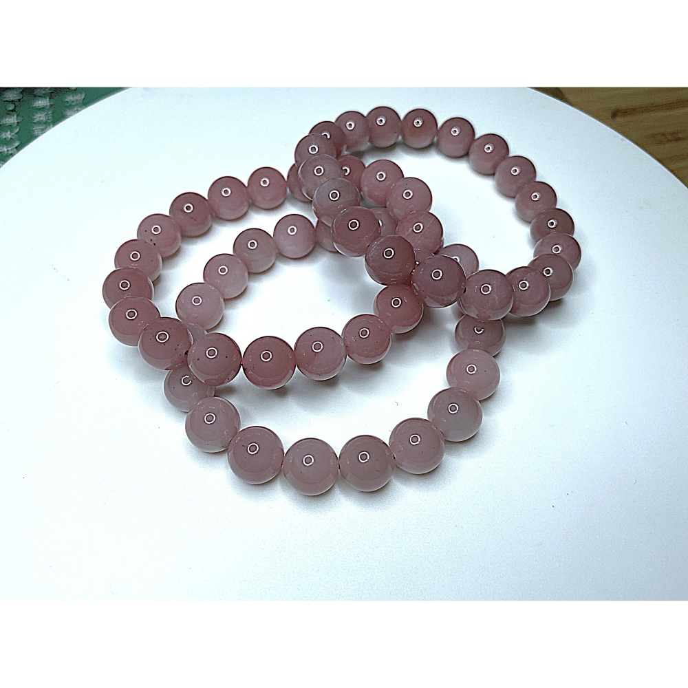 ㊣TiBi手趣㊣◆情牽水晶時刻舒心◆天然淡粉深粉紅番石榴石芭樂水晶10-10.5-11mm+手圍16-17-17.5cm-細節圖2