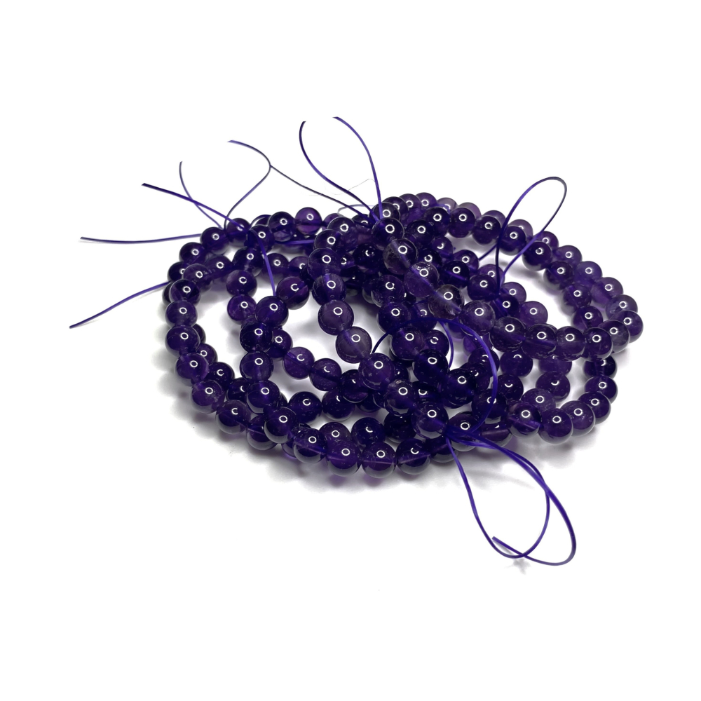 ㊣TiBi手趣㊣◆情牽水晶時刻舒心◆能源之石天然紫水晶7.5-8-8.5-9mm+手串手鍊素串~手圍16-17cm-細節圖5