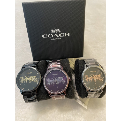 🔥台灣現貨🔥COACH 女性手錶 不銹鋼/附紙盒/黑色/銀色/紫色 (無購證)