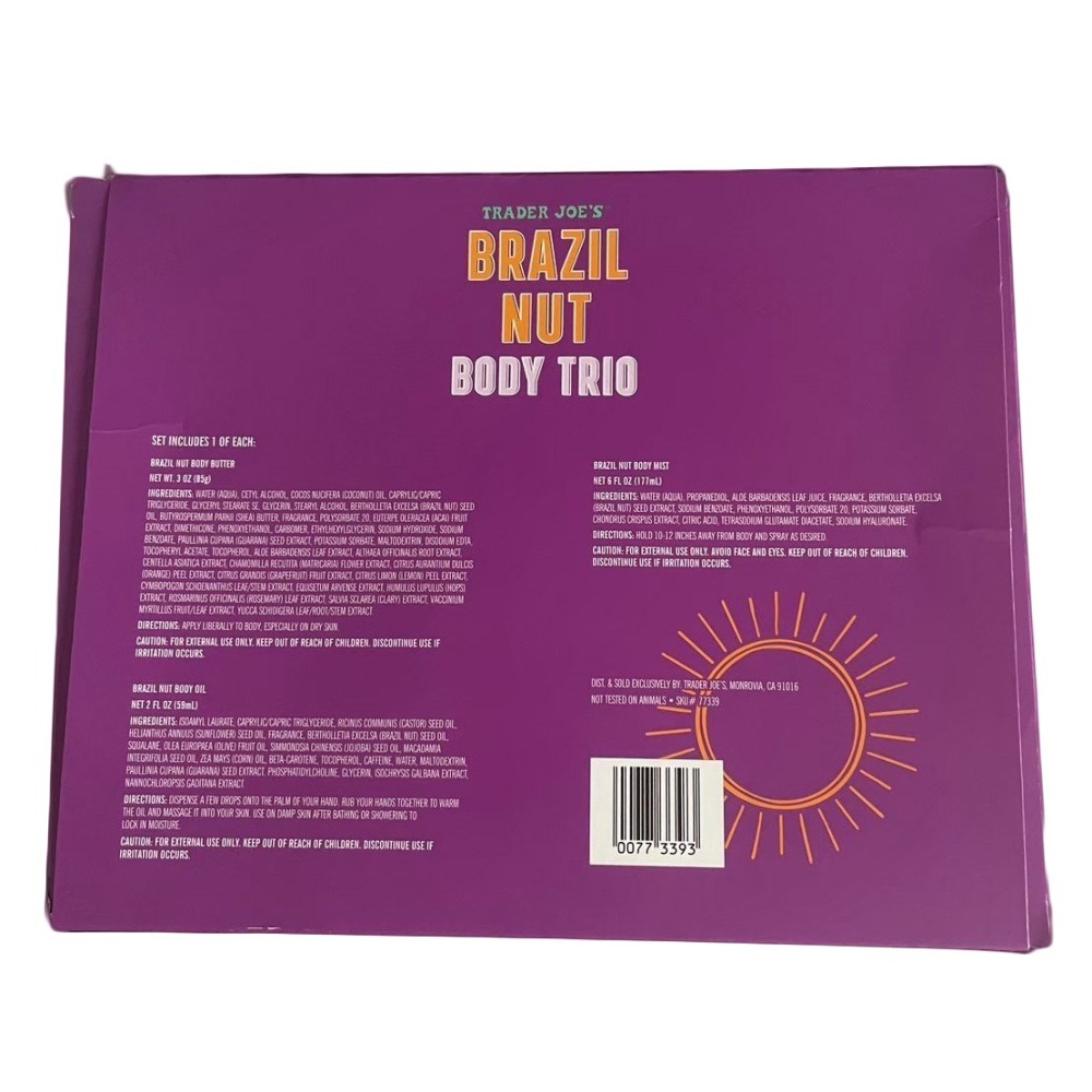 🔥台灣現貨🔥Trader Joe＇s 巴西堅果身體3件裝 身體乳/身體噴霧/身體油-細節圖3