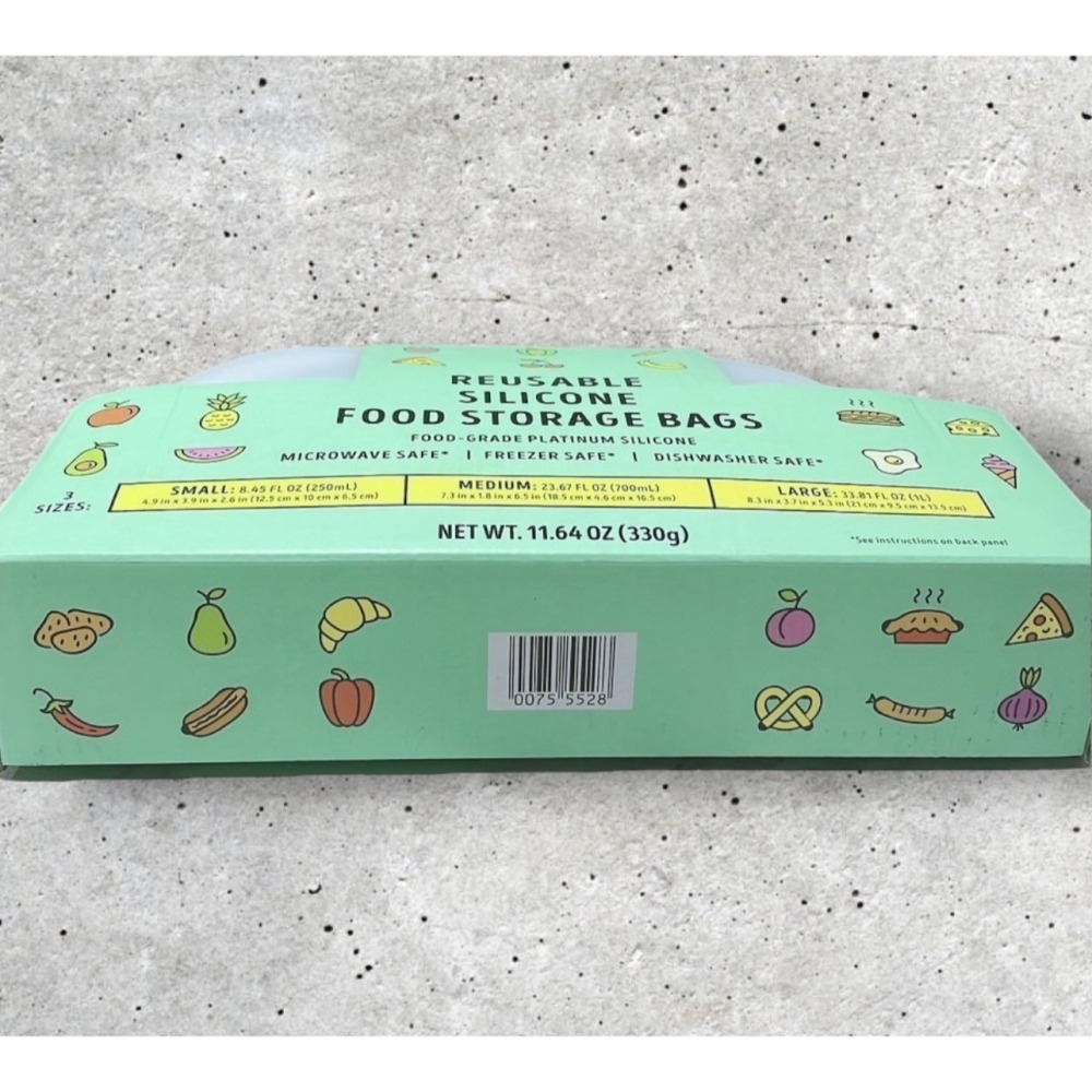 🔥台灣現貨🔥Trader Joe＇s 可重複使用的矽膠食品儲藏袋(大+中+小)-細節圖3