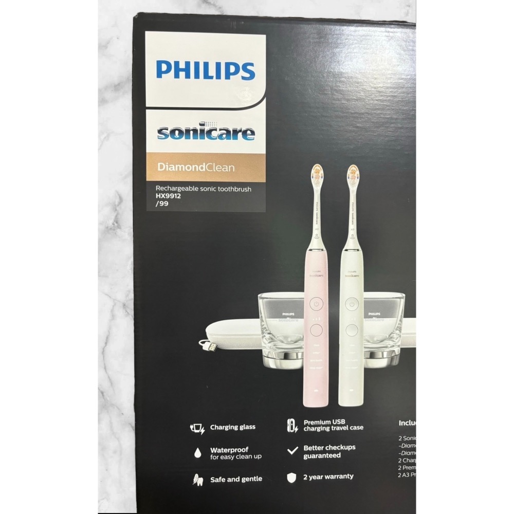 🔥台灣現貨🔥PHILIPS 飛利浦 Sonicare DiamondClean 新版音波電動牙刷2入 HX9912-細節圖3