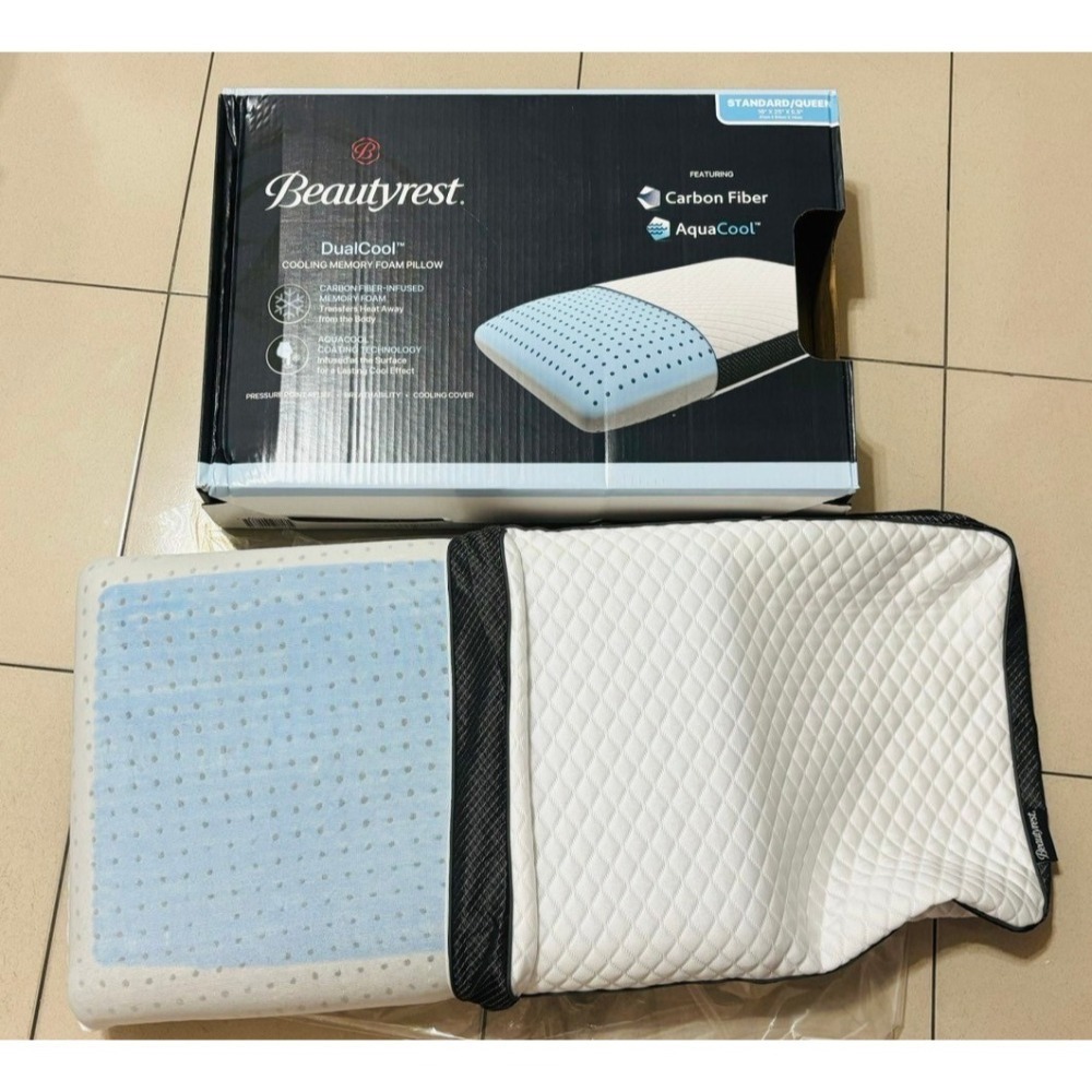 🔥台灣現貨🔥席夢思 Beautyrest 涼感記憶枕 41*64*14公分 枕頭-細節圖8