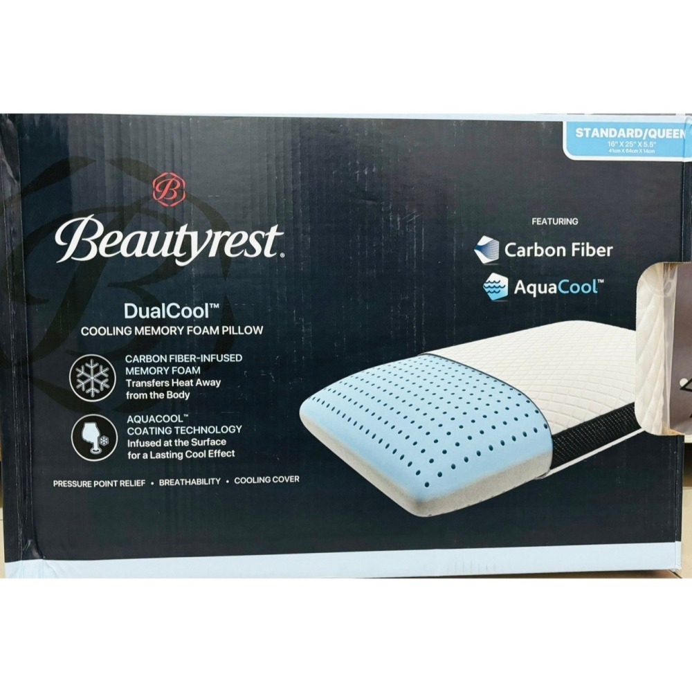 🔥台灣現貨🔥席夢思 Beautyrest 涼感記憶枕 41*64*14公分 枕頭-細節圖9