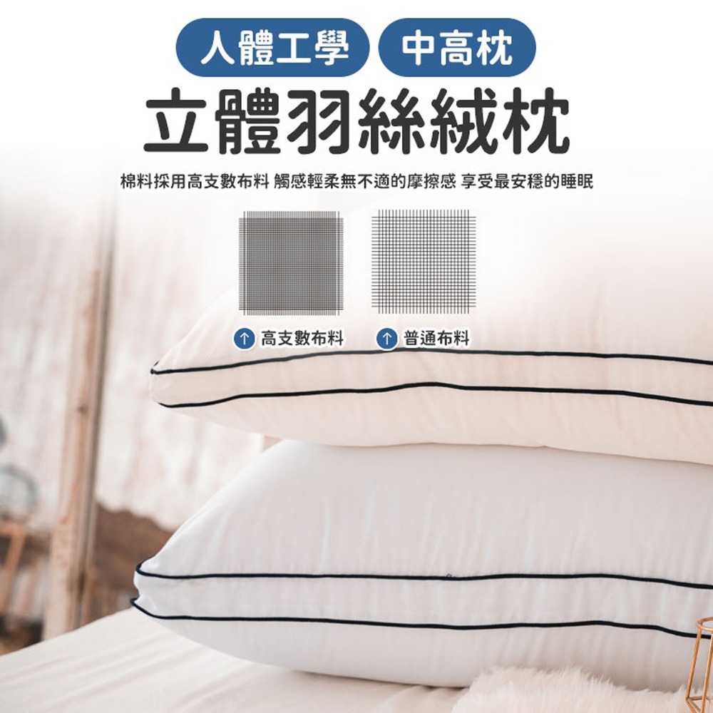 立體羽絲絨枕-飯店專用枕