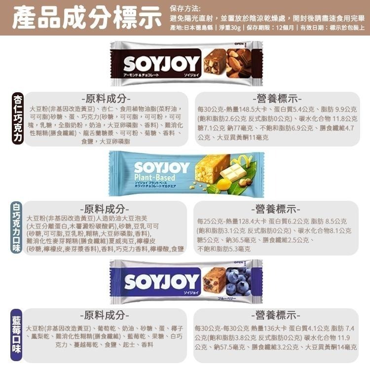 【同闆購物】SOYJOY 大豆營養棒 營養棒  餅乾 大豆棒 水果營養棒 膳食纖維 營養高糧餅乾 水果棒 運動食品-細節圖6