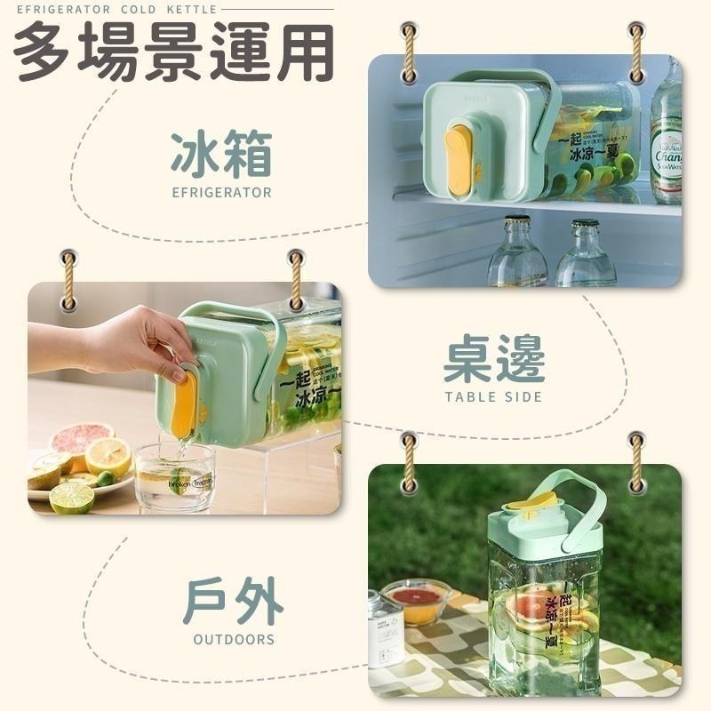 【同闆購物】夏天必備2L 2.3L 3.5L 多巴胺 冷水壺 冰箱冷水壺 冷水桶 冰箱水壺 飲料壺 手提冷水壺 果茶桶-細節圖3