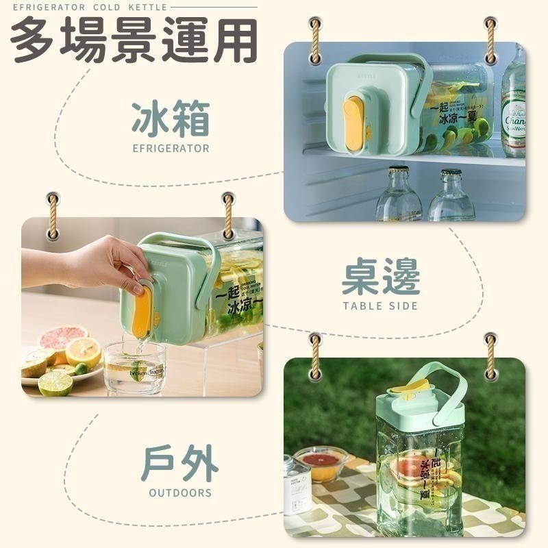 【同闆購物】夏天必備2L 2.3L 3.5L 多巴胺 冷水壺 冰箱冷水壺 冷水桶 冰箱水壺 飲料壺 手提冷水壺 果茶桶-細節圖3