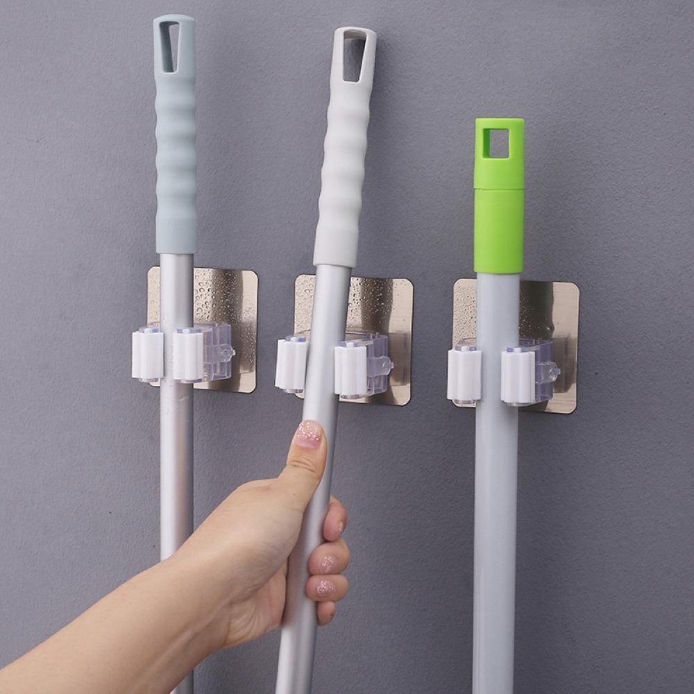 【同闆購物】免打孔 拖把夾 免打洞 拖把架 拖把架 掃把架免打孔掛架 免釘拖把掛架 拖把收納 掃具 掃具收納 收納掛勾-細節圖2