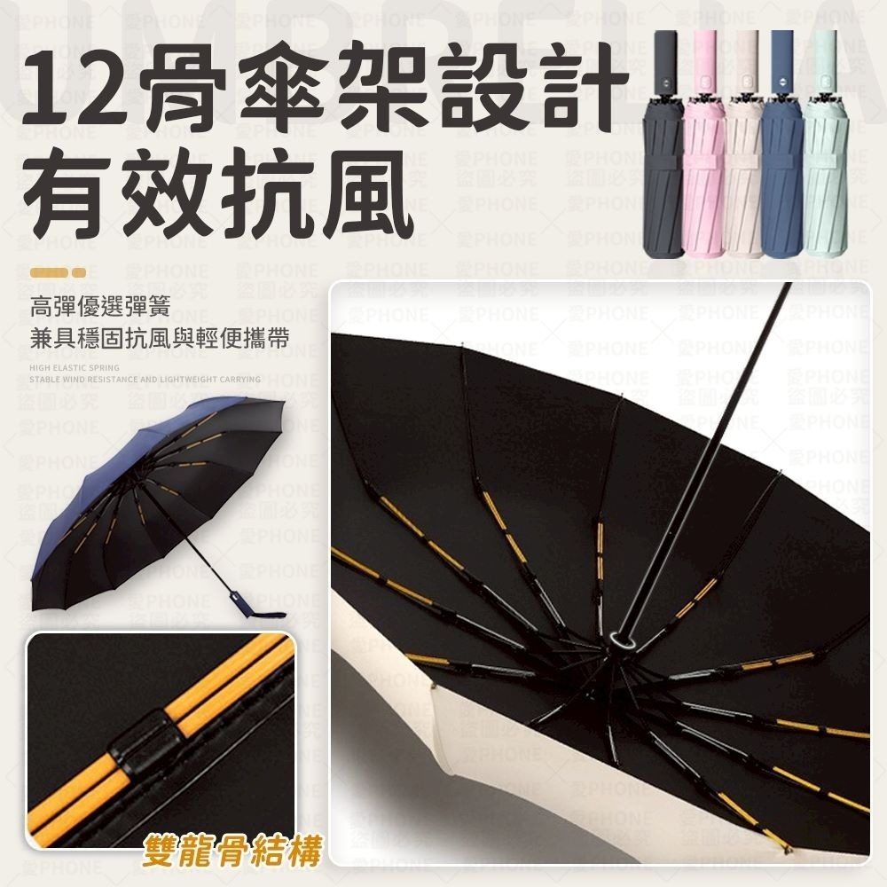 【同闆購物】勾勾傘 自動傘 雨傘 環扣自動傘 12骨自動傘 大雨傘 扣環傘 摺疊傘 UV傘 陽傘 黑膠傘 晴雨傘 遮陽-細節圖2