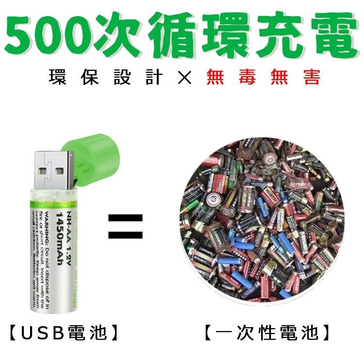 USB充電電池 三號電池 3號電池 AA電池 環保充電電池 環保電池 USB電池 1450mAh充電電池 充電電池-細節圖7