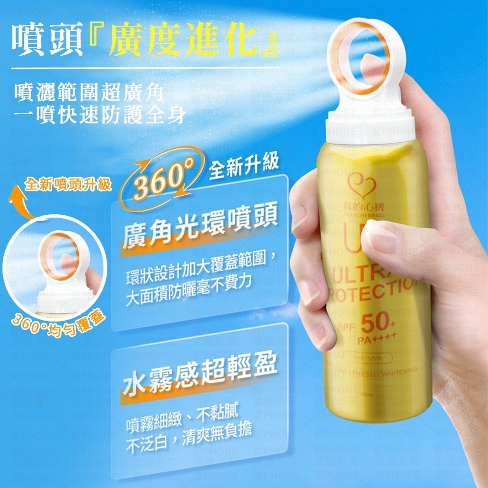 我的心機💙防曬保濕噴霧 (90ml) SPF50 PA++++ 防曬噴霧 防曬 台灣公司貨 夏日防曬 涼感防曬噴霧-細節圖4