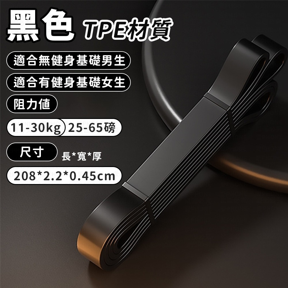 TPE材質拉力帶-65磅-黑