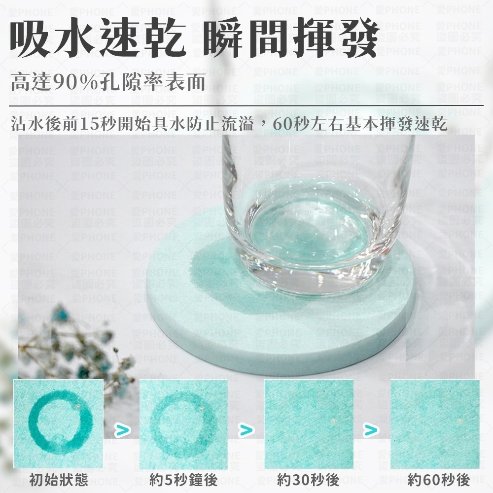 杯墊 珪藻土杯墊 吸水杯墊 硅藻土杯墊 飲料杯墊 防潮杯墊 珪藻泥杯墊 紙杯墊 防滑杯墊 硅藻土墊 隔熱墊 簡約杯墊-細節圖3