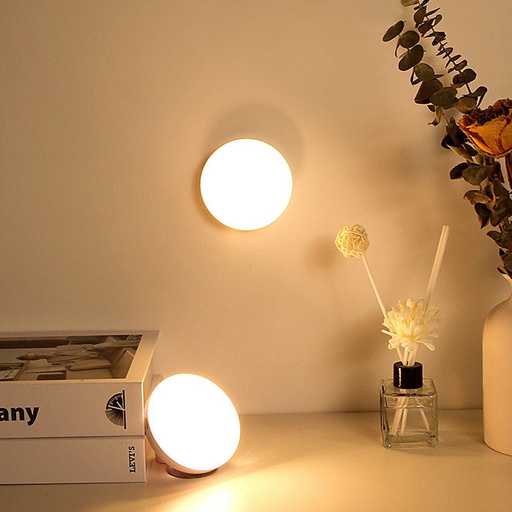 人體感應燈 磁吸感應燈 圓形磁吸感應燈 LED磁吸燈 小夜燈 床頭燈 照明燈 感應燈 充電小夜燈 磁吸燈 圓形感應燈-細節圖7