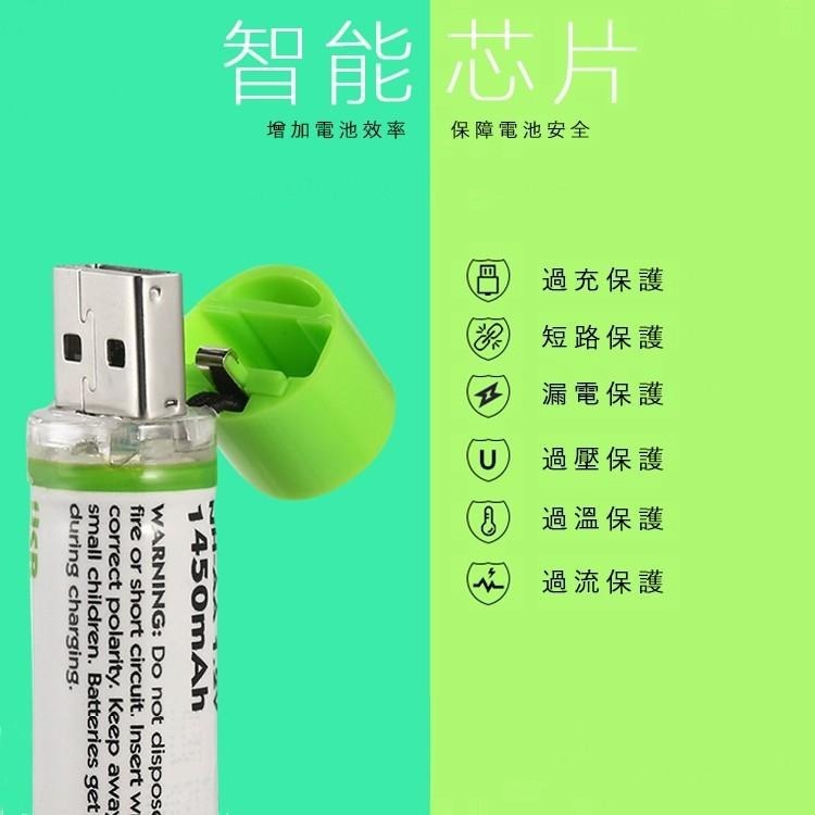 USB充電電池 三號電池 3號電池 AA電池 環保充電電池 環保電池 USB電池 1450mAh充電電池 充電電池-細節圖2