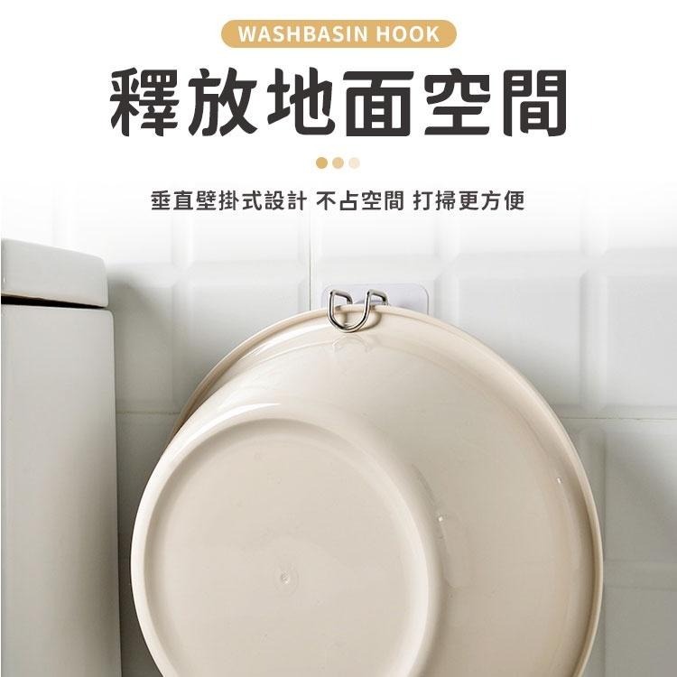 [台灣現貨] 免打孔臉盆 掛鉤 臉盆掛勾 砧板掛勾 毛巾架 壁掛 免鑽 免釘 黏勾 臉盆勾 掛勾 小臉盆掛勾-細節圖4
