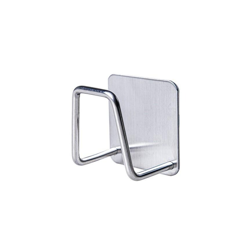 海綿瀝水掛架  免釘廚房黏貼掛勾架 不鏽鋼 海綿瀝水架 菜瓜布架 掛勾 置物架 海綿架 抹布 菜瓜布 海綿瀝水掛架-細節圖2