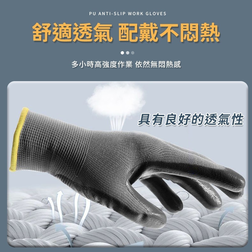 PU防滑工作手套 PU塗層手套 止滑手套 耐磨手套 工作手套 黑色手套 工地手套 防滑手套 搬運手套 手套 沾膠手套-細節圖4