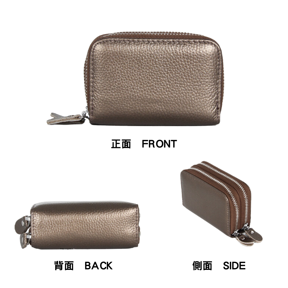 【禎一】真皮零錢包 雙拉鏈 卡包 皮夾 錢包 風琴卡片包 女生包包 ZNS001-細節圖4