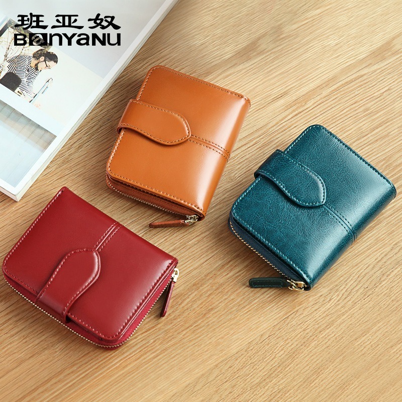 【禎一】真皮短夾 復古風 皮夾 錢包  短夾女生 BYN008-細節圖7