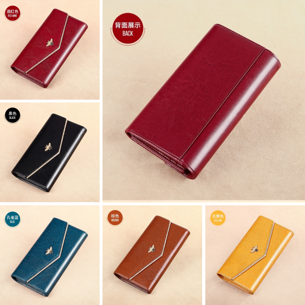 【禎一】真皮長夾 復古風 防盜刷 皮夾 錢包 長夾女生 BYN033-細節圖4