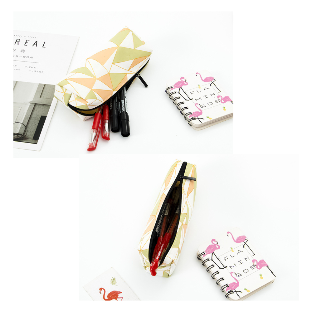 【禎一】筆袋 韓系 幾何系列 大容量 文具收納 HP004-細節圖2