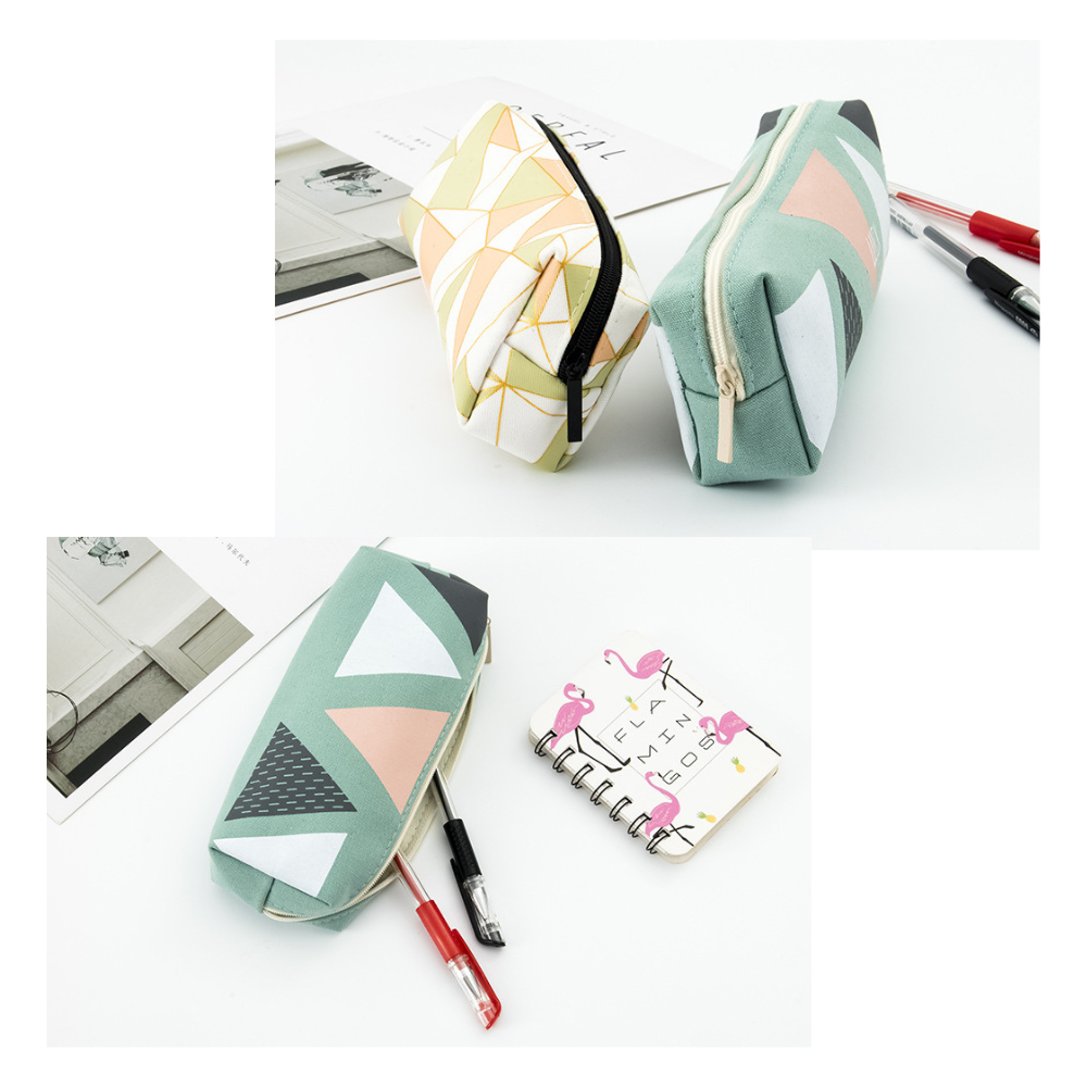 【禎一】筆袋 韓系 幾何系列 大容量 文具收納 HP004-細節圖3