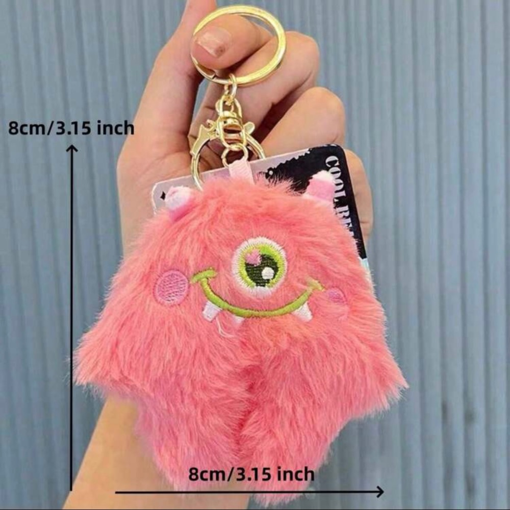 新款”𝗺𝗼𝗻𝘀𝘁𝗲𝗿”小怪獸毛絨鑰匙扣👻-細節圖3