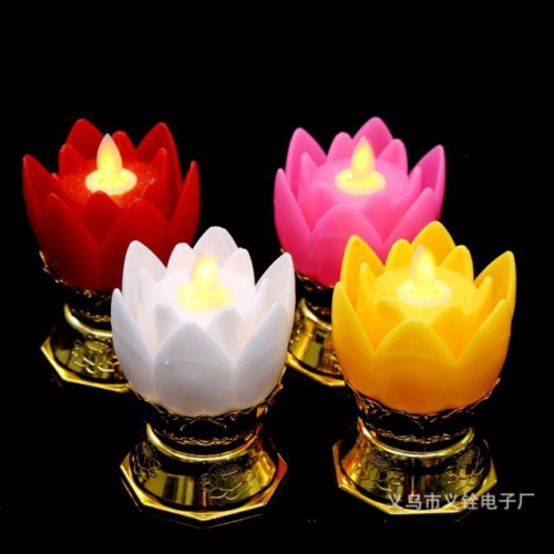 卍供佛燈卍宗教用品LED供佛燭燈LED電子蠟燭祈福燈供蓮花燈手捧舞臺表演裝飾場景布置